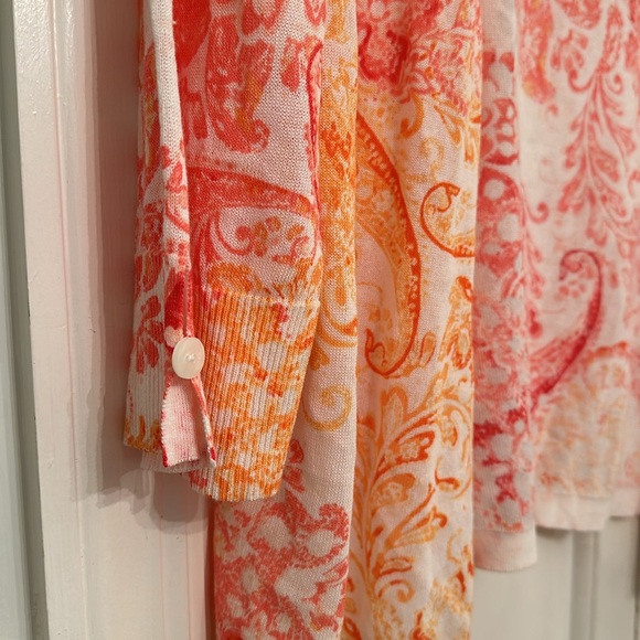 Chico’s Pink & Orange Open Cardigan - Picture 3 of 5